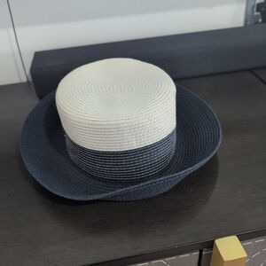 Scalapronti  Cream and Black Straw Hat Women
